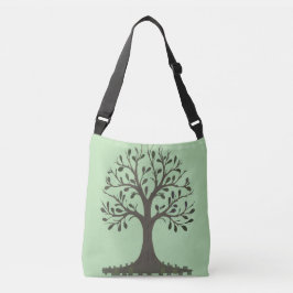 🌳 Pale Green Tree of Life Tote Bag - Reversible  クロスボディバッグ