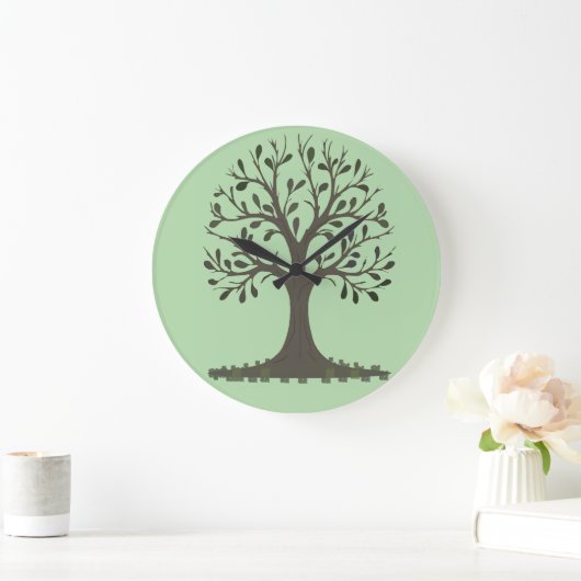 🌳 Pale Green Tree of Life Wall Clock  ラージ壁時計 (ホーム)