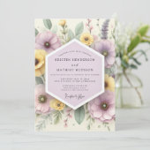 Pale Lavender Botanical Whimsy Wedding 招待状 (スタンド正面)