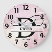 Pale Lavender Distressed D Monogram ラージ壁時計 (正面)