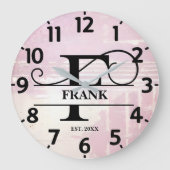 Pale Lavender Distressed F Monogram ラージ壁時計 (正面)
