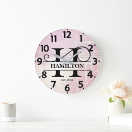 Pale Lavender Distressed H Monogram ラージ壁時計