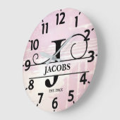 Pale Lavender Distressed J Monogram ラージ壁時計 (傾斜)