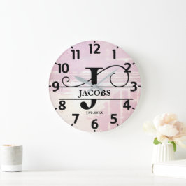 Pale Lavender Distressed J Monogram ラージ壁時計