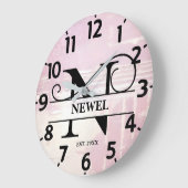 Pale Lavender Distressed N Monogram ラージ壁時計 (傾斜)