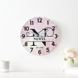 Pale Lavender Distressed N Monogram ラージ壁時計