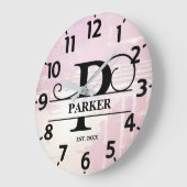 Pale Lavender Distressed P Monogram ラージ壁時計 (傾斜)