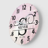 Pale Lavender Distressed S Monogram ラージ壁時計 (傾斜)