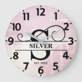 Pale Lavender Distressed S Monogram ラージ壁時計 (正面)