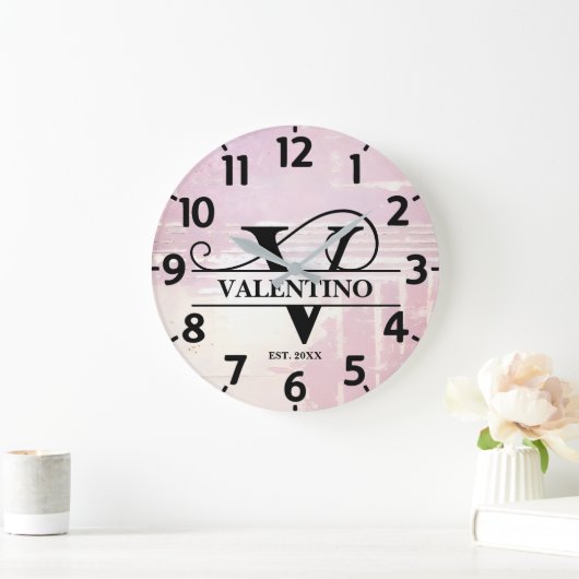 Pale Lavender Distressed V Monogram ラージ壁時計 (ホーム)