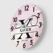 Pale Lavender Distressed X Monogram ラージ壁時計 (傾斜)