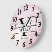 Pale Lavender Distressed Y Monogram ラージ壁時計 (傾斜)