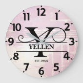 Pale Lavender Distressed Y Monogram ラージ壁時計 (正面)