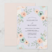 Pale Lavender Ethereal Spring Wedding 招待状 (正面/裏面)