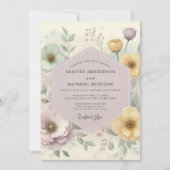 Pale Lavender Floral Whimsical Wedding 招待状 (正面)