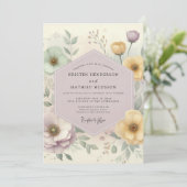Pale Lavender Floral Whimsical Wedding 招待状 (スタンド正面)