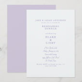  Pale Lavender Rehearsal Dinner 招待状 (正面/裏面)