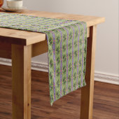 Pale Lavender Stripes with Greens Table Runner ショートテーブルランナー (インサイチュ)