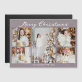 Pale Mauve Merry Christmas Photo Magnet Card (正面/裏面)