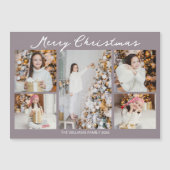 Pale Mauve Merry Christmas Photo Magnet Card (正面)