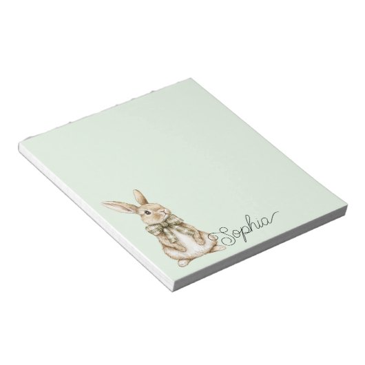 Pale Mint Bunny Rabbit   ノートパッド (アングル)