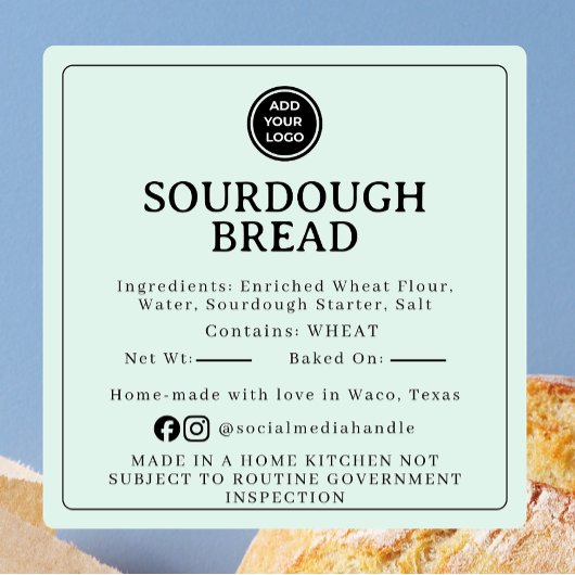 Pale Mint Sourdough Ingredient Cottage Sticker スクエアシール