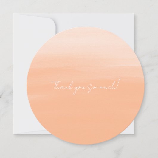 Pale Orange Watercolor Abstract サンキューカード (正面)