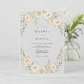 Pale Peach Floral Garland Wedding 招待状 (スタンド正面)