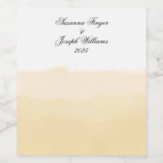 Pale Peach Watercolor ワインラベル (シングルラベル)