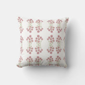 Pale pink abstract florals Throw Pillow クッション (正面)