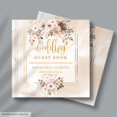 Pale Pink and Gold Autumn Boho Wedding Guest Book ゲストブック