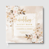Pale Pink and Gold Autumn Bouquet Wedding Book ゲストブック (正面)