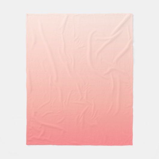 Pale pink and peach gradient フリースブランケット (正面)