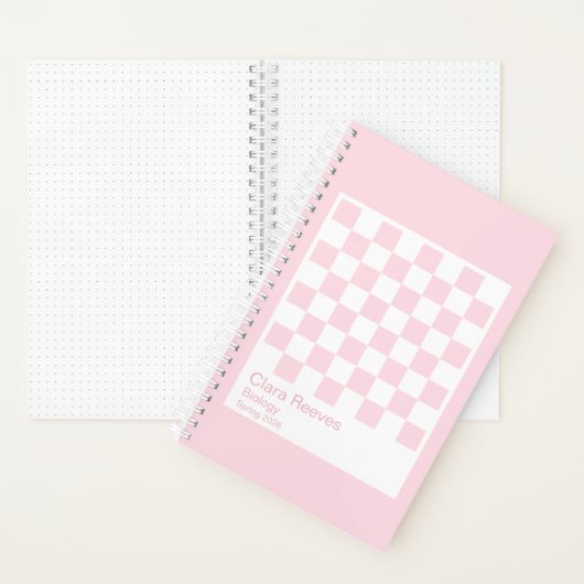 Pale Pink and White Checkerboard Notebook ノートブック (内側)