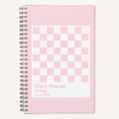 Pale Pink and White Checkerboard Notebook ノートブック (正面)