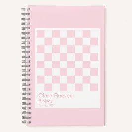 Pale Pink and White Checkerboard Notebook ノートブック