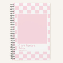 Pale Pink and White Checkerboard Notebook ノートブック