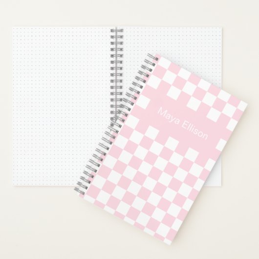 Pale Pink and White Checkerboard Notebook ノートブック (内側)