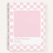 Pale Pink and White Checkerboard Notebook ノートブック (正面)