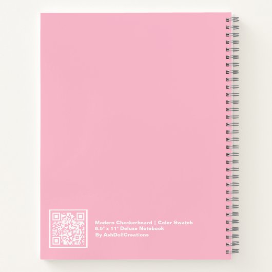 Pale Pink and White Checkerboard Notebook ノートブック (裏面)
