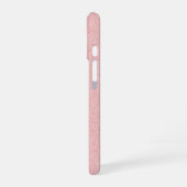 Pale Pink Botanical Pattern Phone Case iPhone 16ケース (左側面)