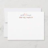 Pale Pink Bunny Ears Nursery Stationery Note Card 招待状 (正面)