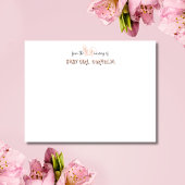 Pale Pink Bunny Ears Nursery Stationery Note Card 招待状