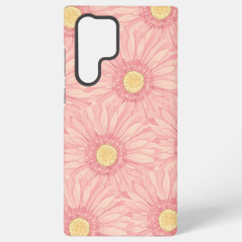 Pale Pink daisy pattern - large Samsung Galaxy S22 Ultraケース