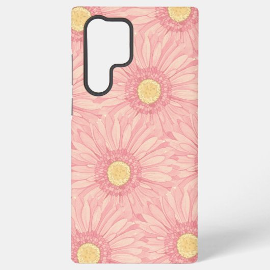 Pale Pink daisy pattern - large Samsung Galaxyケース (裏面)