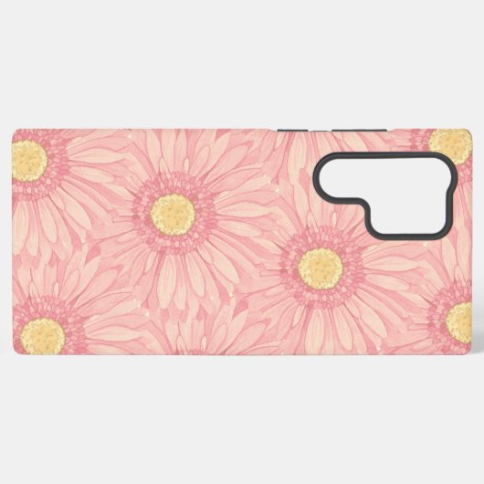 Pale Pink daisy pattern - large Samsung Galaxyケース (裏面横)