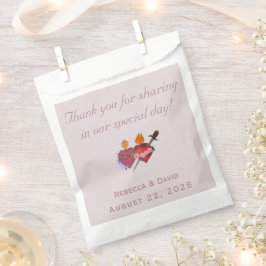 Pale-Pink & Dusty-Rose Two Hearts Catholic Wedding フェイバーバッグ