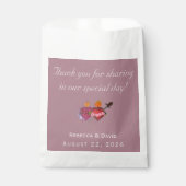 Pale-Pink & Dusty-Rose Two Hearts Catholic Wedding フェイバーバッグ (正面)