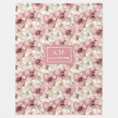 Pale Pink Elegance Personalized Soft Pastel Throw フリースブランケット (正面)
