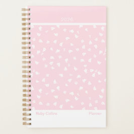 Pale Pink Feminine Minimalist Floral Planner プランナー手帳